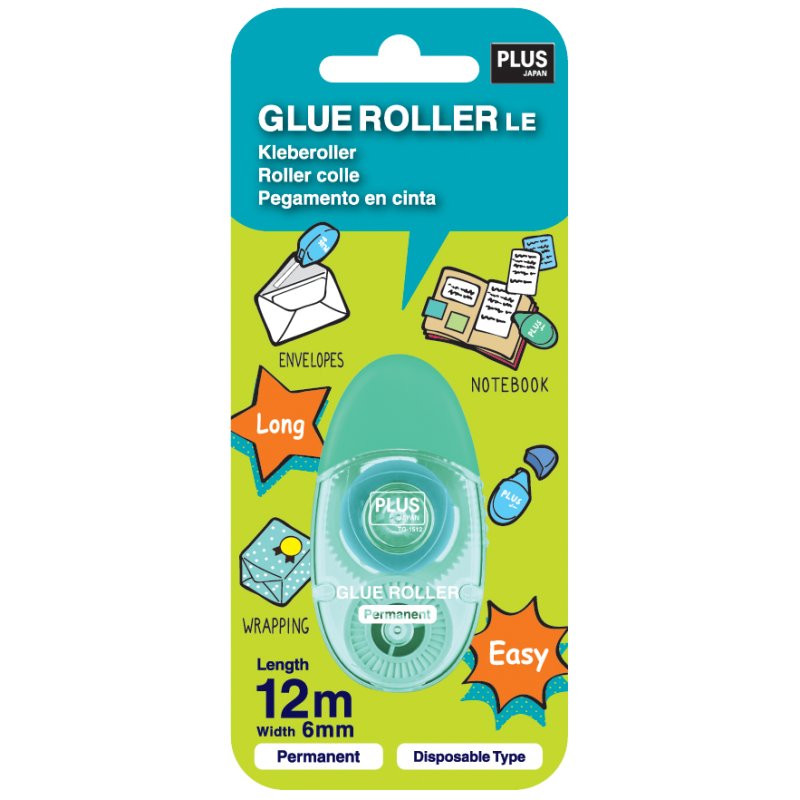 PLUS JAPAN mini correctieroller, 6 mm × 12 m, groen