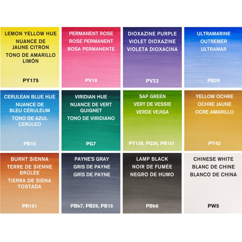 LEFRANC BOURGEOIS WINSOR & NEWTON Cotman watercolour set, 12 half pans, with water brush