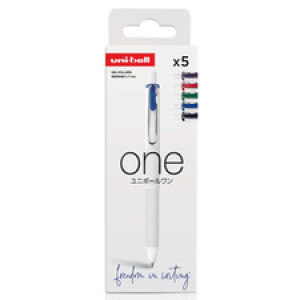 uni-ball gelrollerpen one UMNS/07, 5-delige set Klassiek, 0,35 mm