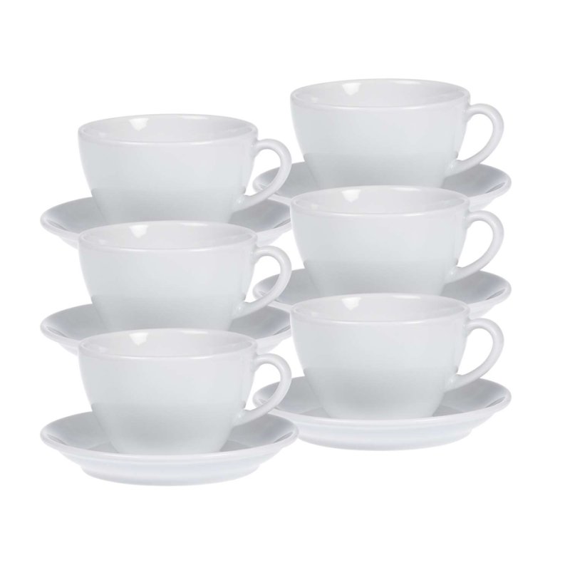 Esmeyer Bistro tasses à café set, blanc, 6 pièces, porcelaine