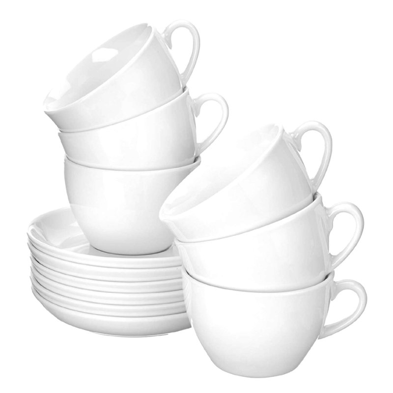 Esmeyer tasses cappuccino Bistro, set 6 pièces, blanc, porcelaine