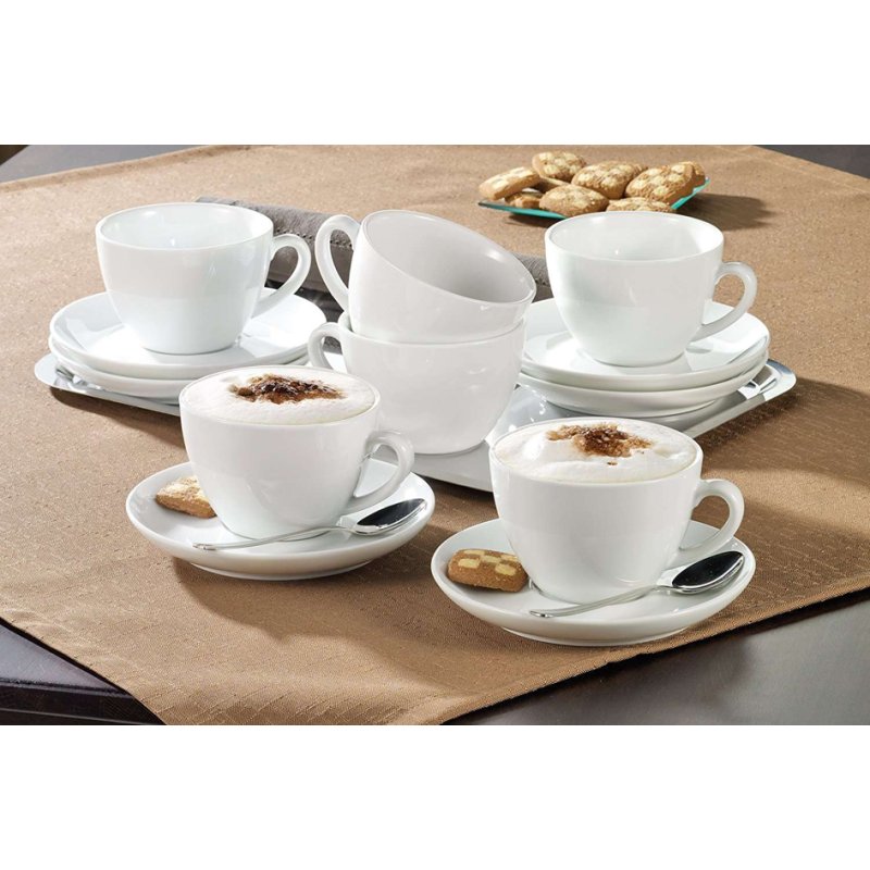 Esmeyer tasses cappuccino Bistro, set 6 pièces, blanc, porcelaine