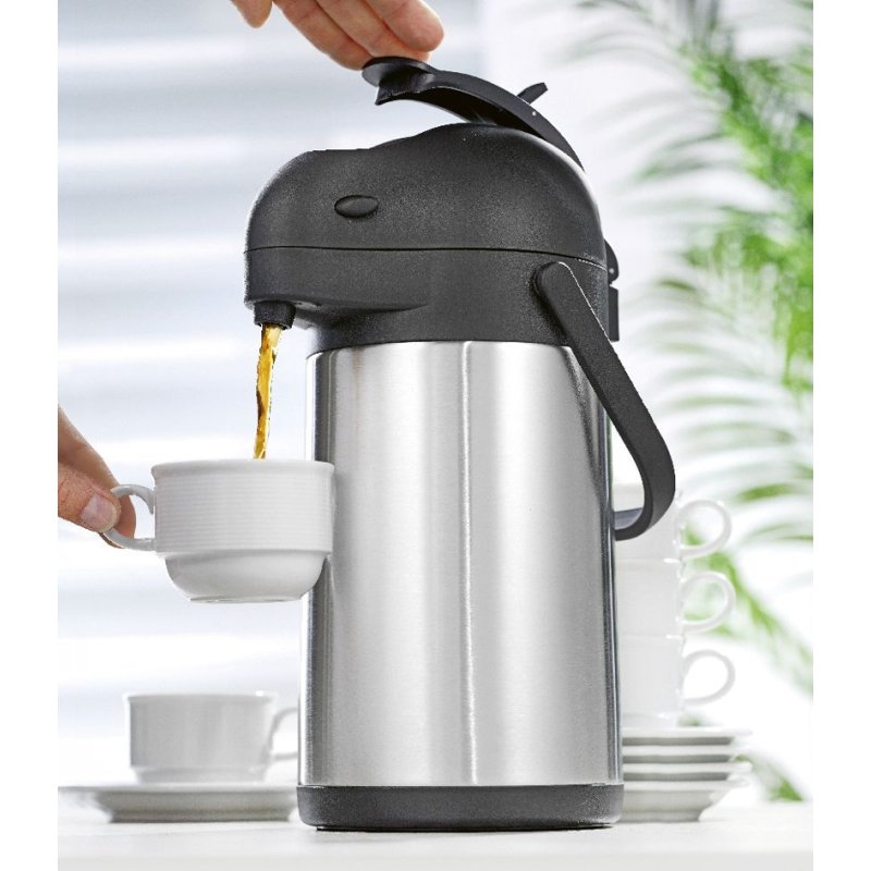 Esmeyer pot à café STREAM, 1,9 litre, argent/noir, acier inoxydable à double paroi