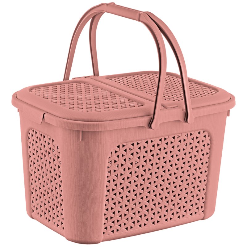 keeeper panier de pique-nique Inka, 28 litres, gris nordique, imitation rotin