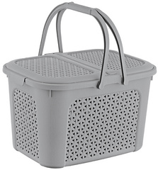 keeeper picknickmand Inka, 28 liter, Scandinavisch rood, rattanoptiek