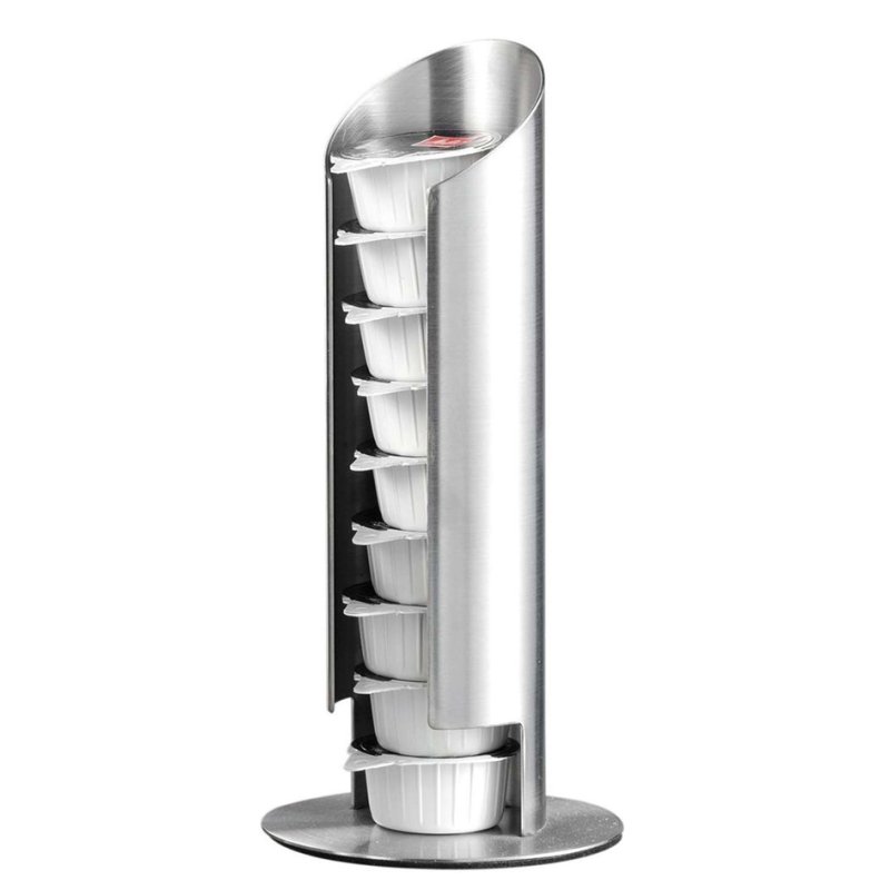 Esmeyer milk pod holder Memphis, silver, stainless steel 18/10, brushed, 175 mm high