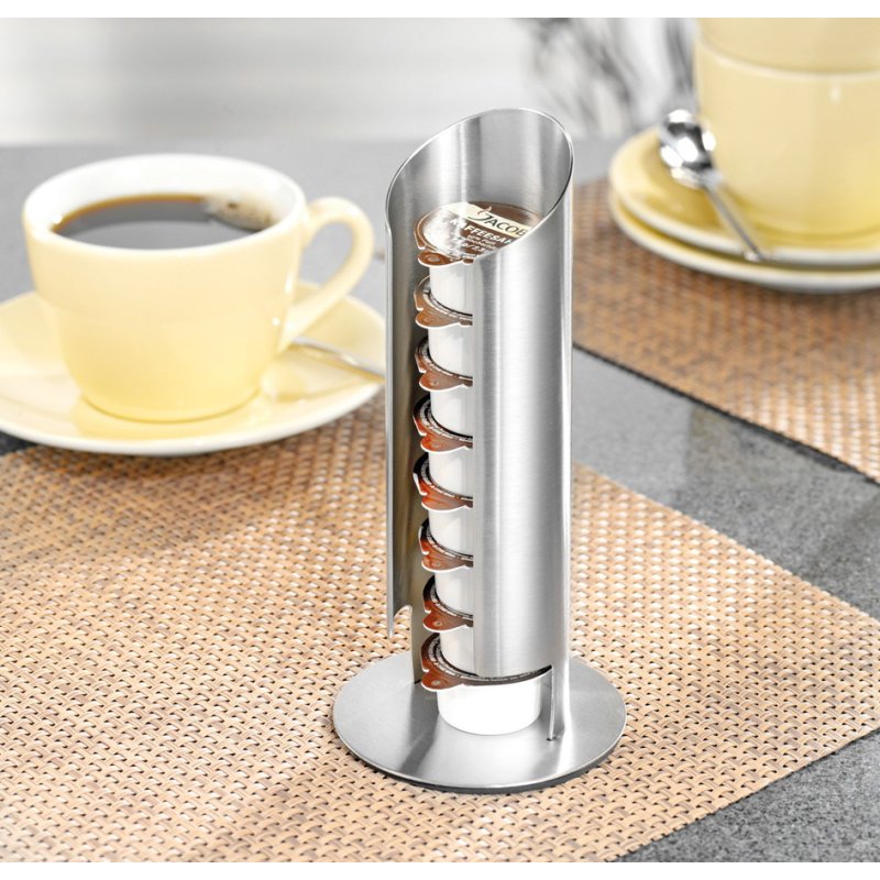 Esmeyer milk pod holder Memphis, silver, stainless steel 18/10, brushed, 175 mm high
