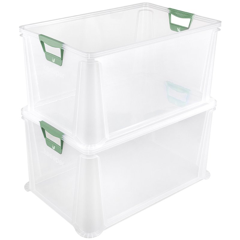 keeeper boîte de rangement luis, 64 litres, transparent, 59×39×32 cm
