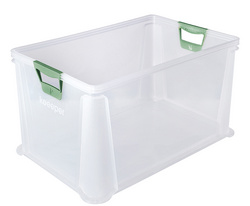 keeeper opbergbox luis, 64 liter, grijs-transparant, 590×390×320 mm