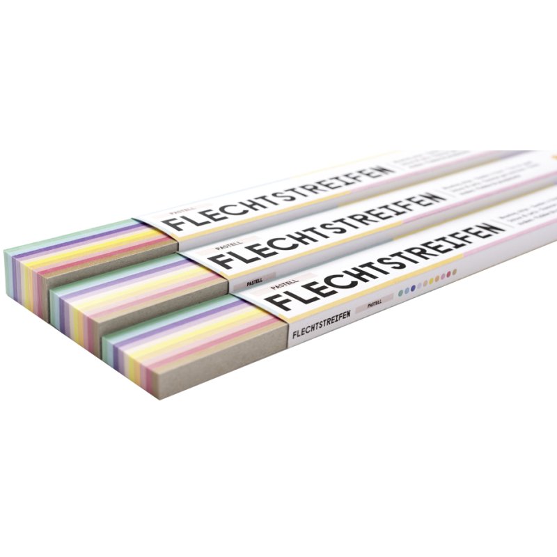 folia vlechtstroken Pastell, 20 × 500 mm, pastelkleuren gesorteerd, 200 strips