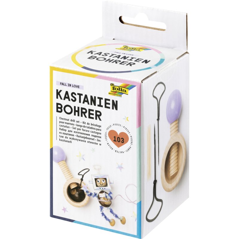 folia kastanjeboor set, hout, 103-delig