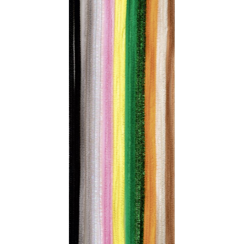 folia chenilledraad Unicorn, 8 mm, gesorteerde kleuren, 10 stuks