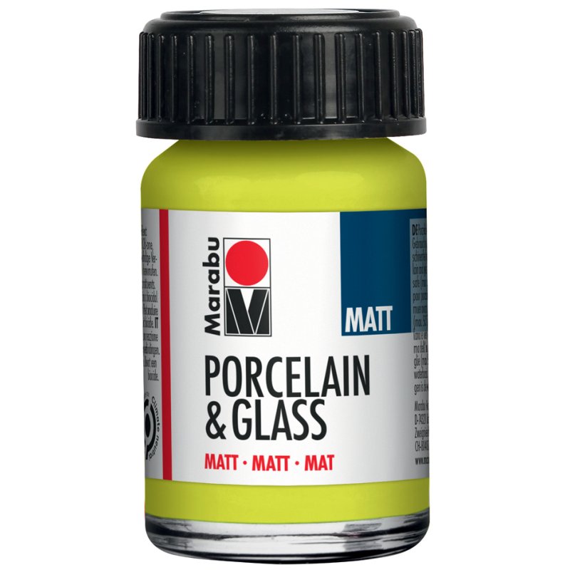 Marabu verf voor porselein en glas, mat, zwart, 15 ml