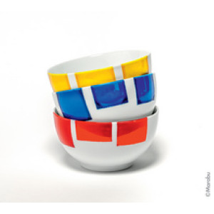 Marabu Porselein & Glas verf starterset, glanzend, 6 kleuren + penseel
