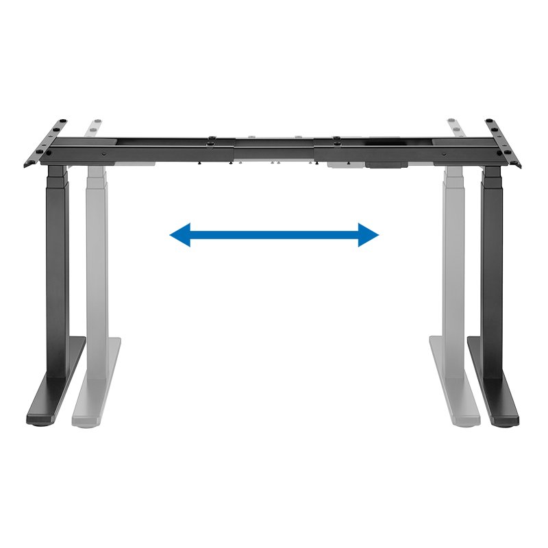 LogiLink sous-bureau, électriquement réglable en hauteur, gris, 620-1280 mm