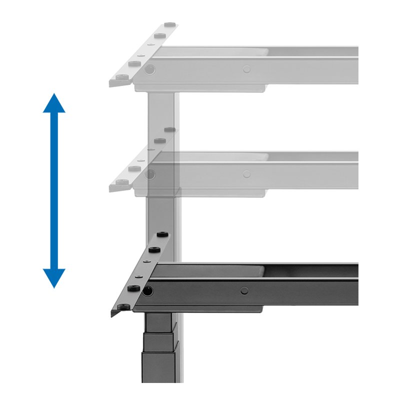 LogiLink sous-bureau, électriquement réglable en hauteur, gris, 620-1280 mm