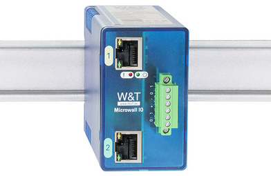 W&T Microwall IO netwerkmodule, IP20, kunststof behuizing, blauw