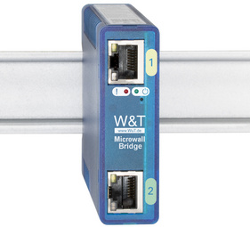 W&T Microwall Bridge netwerkbrug, IP20, kunststof behuizing, blauw