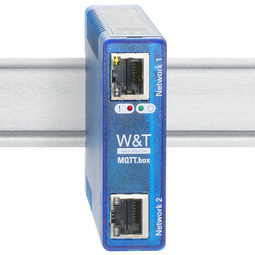 W&T MQTT Box, kunststof behuizing, blauw, hutschienenmontage