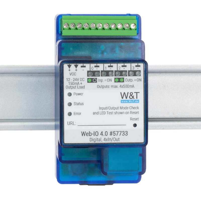 W&T Web-IO 4.0 Digital, 4x En/Sor, 10/100 BaseT, bleu