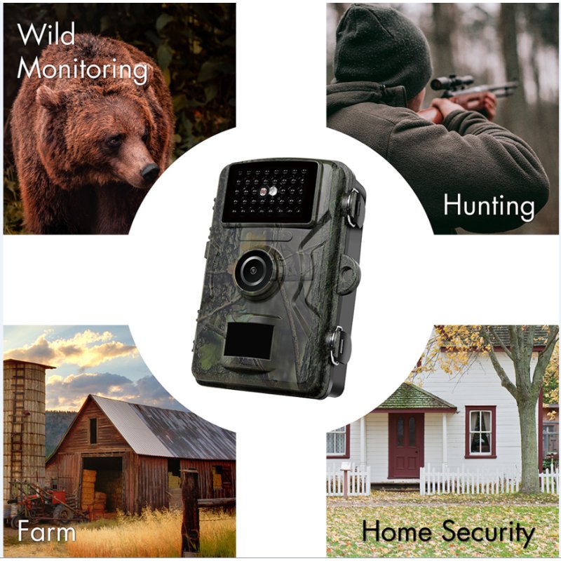 LogiLink caméra de chasse avec vision nocturne, 16 mégapixels, portée 15 m