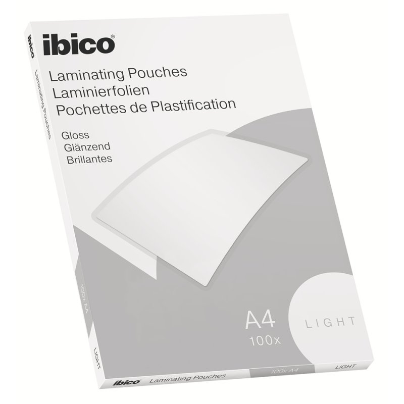 ibico Basics pochettes de plastification A4, brillant, 200 microns, 100 pièces