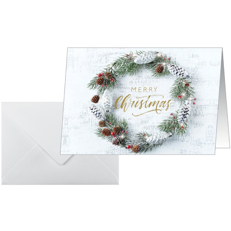 sigel Carte de Noël Christmas wreath, DIN A6 paysage, 25 cartes + enveloppes