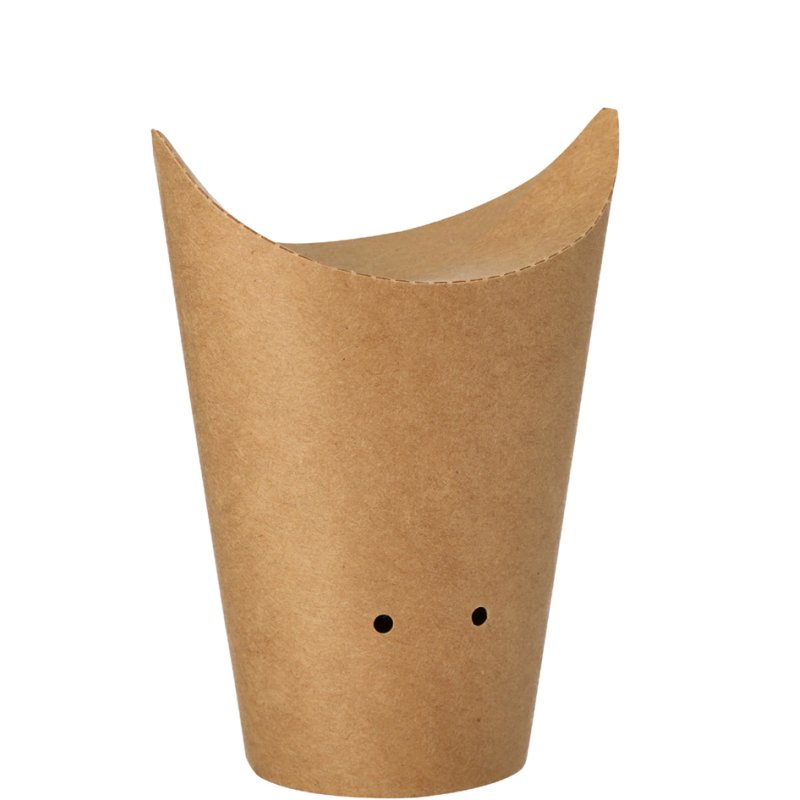 PAPSTAR Barquettes à frites grande taille, biodégradables, brun, 50 pièces