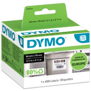 DYMO LabelWriter etiketten voorraadrotatie, 54×70 mm, wit, 400 stuks