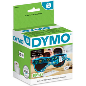 DYMO etiketten sieraden, 10 × 19 mm, wit, 1500 stuks