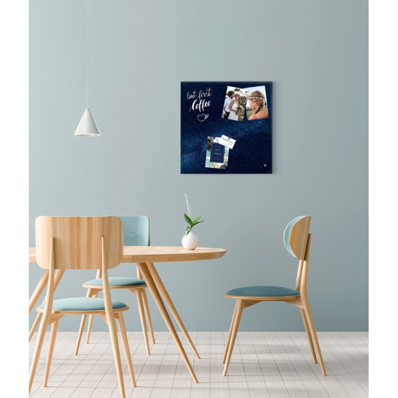 Sigel glazen magneetbord Artverum Galaxy design, blauw, 48×48 cm, hoogglanzend