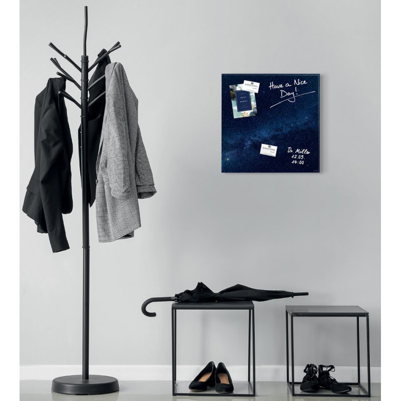 Sigel tableau magnétique en verre Artverum Galaxy design, bleu, 48×48 cm, brillant