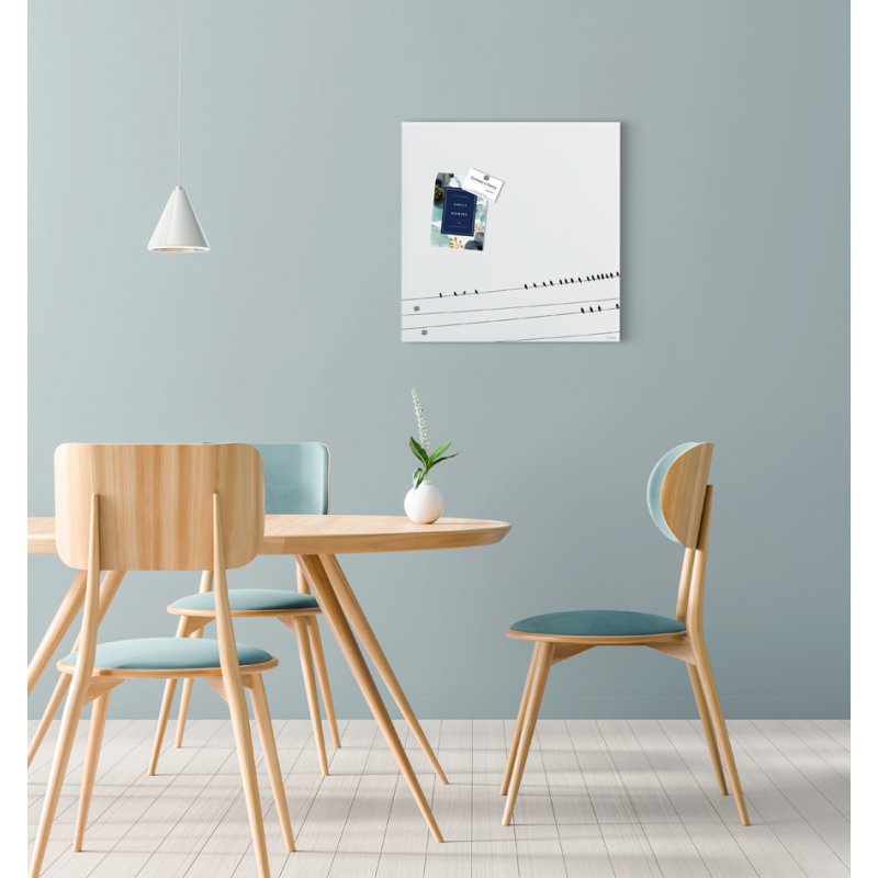 Sigel tableau magnétique en verre Artverum Design Little Birds, 480×480 mm, mat