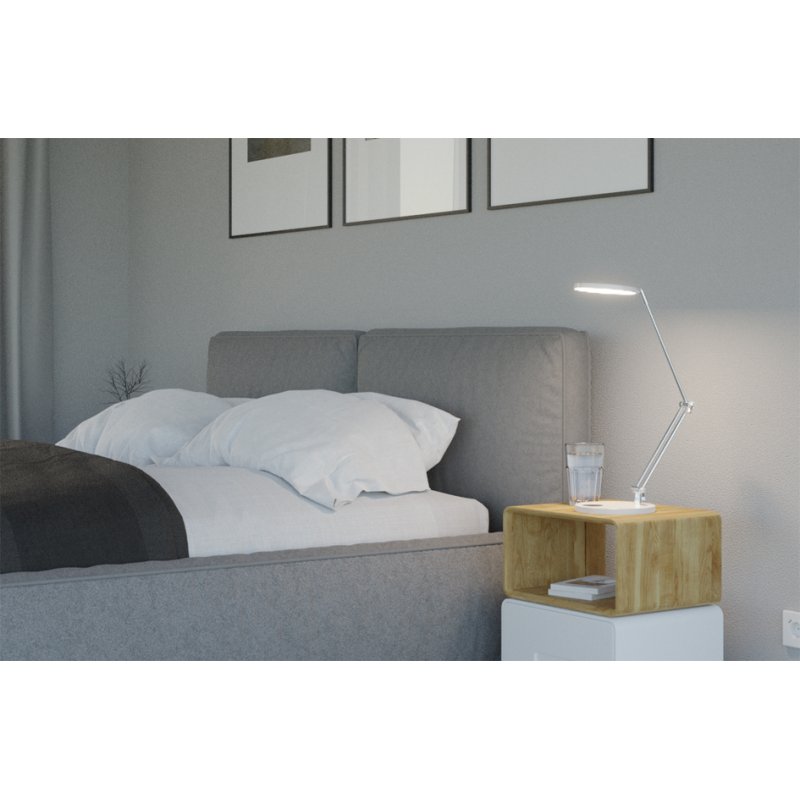 Hansa LED table lamp Spark, with base, white, 12 W