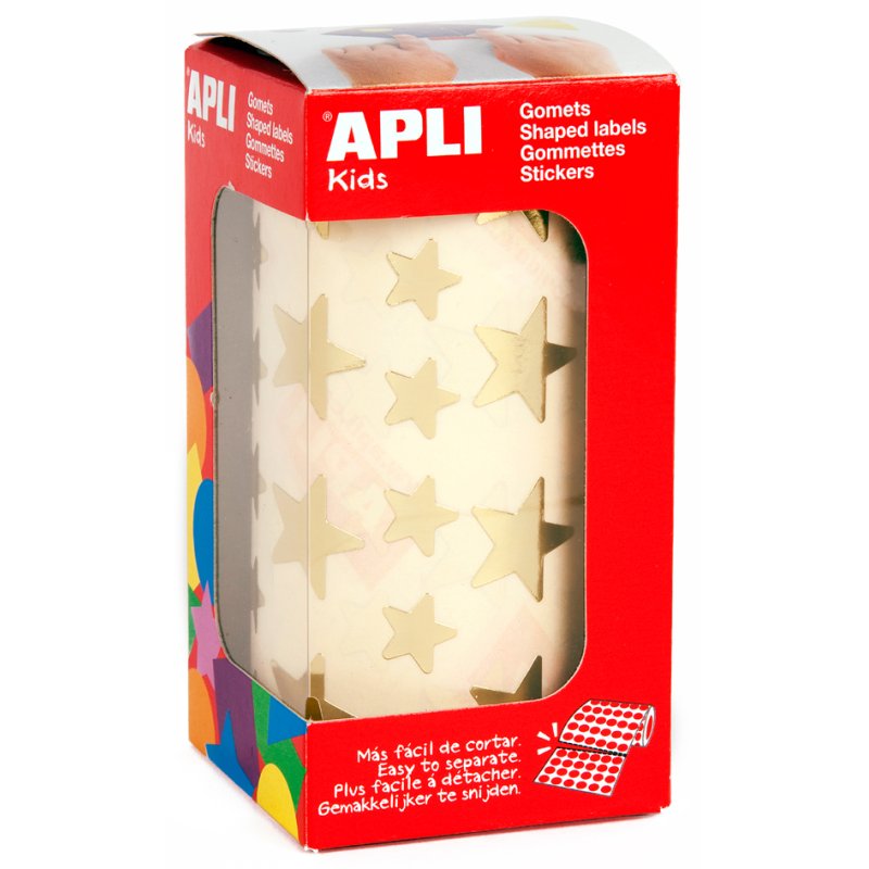 APLI kids stickers Sterren, op rol, goud, 2360 stuks
