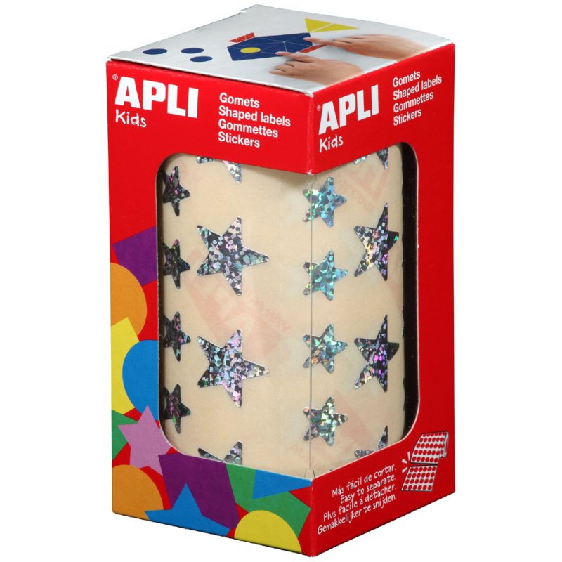 APLI kids stickers Sterren, op rol, goud, 2360 stuks