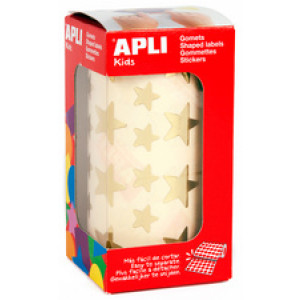 APLI kids Stickers 'Sterren', op rol, zilver, holografisch
