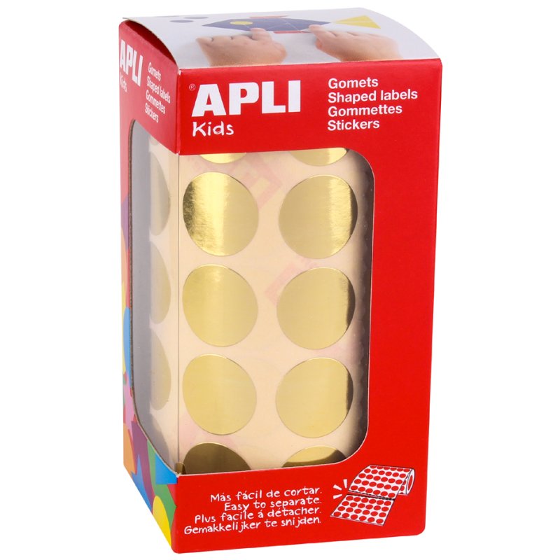 APLI kids stickers rond, metallic blauw, 20 mm, 1770 stuks
