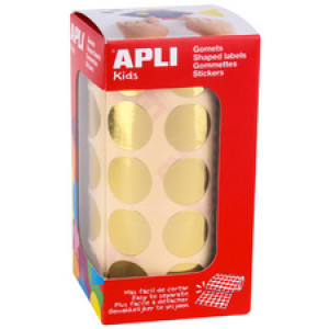 APLI kids stickers rond, zilver, 15 mm, 2.832 stuks