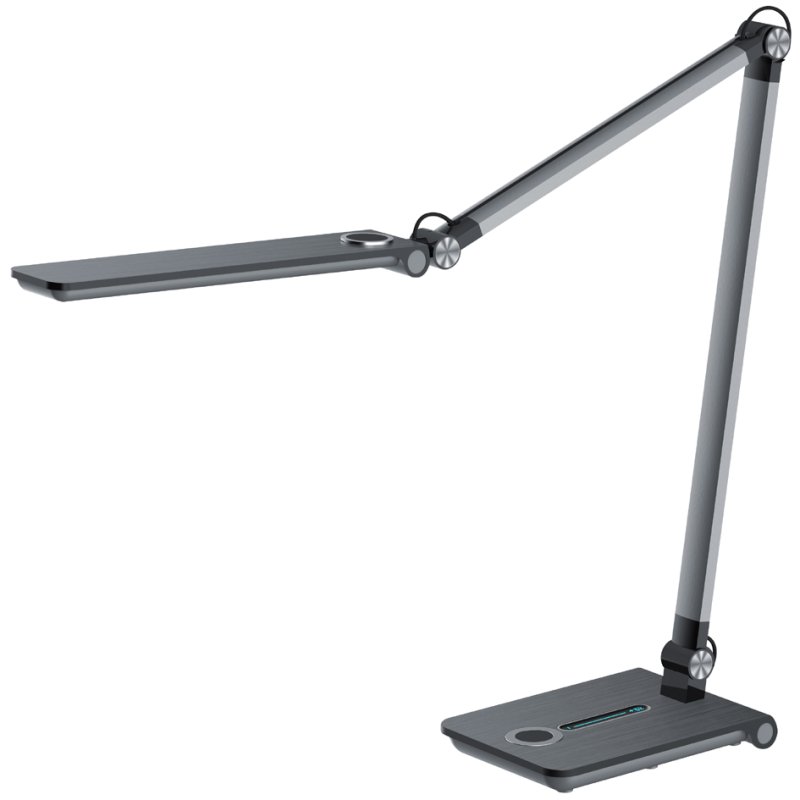 Hansa Lampe de bureau LED Wave, pied de support, gris métallique, 8,5W