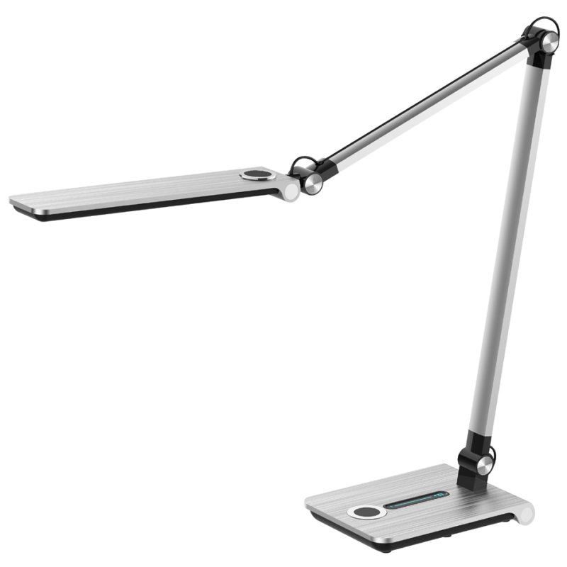 Hansa Lampe de bureau LED Wave, pied de support, gris métallique, 8,5W