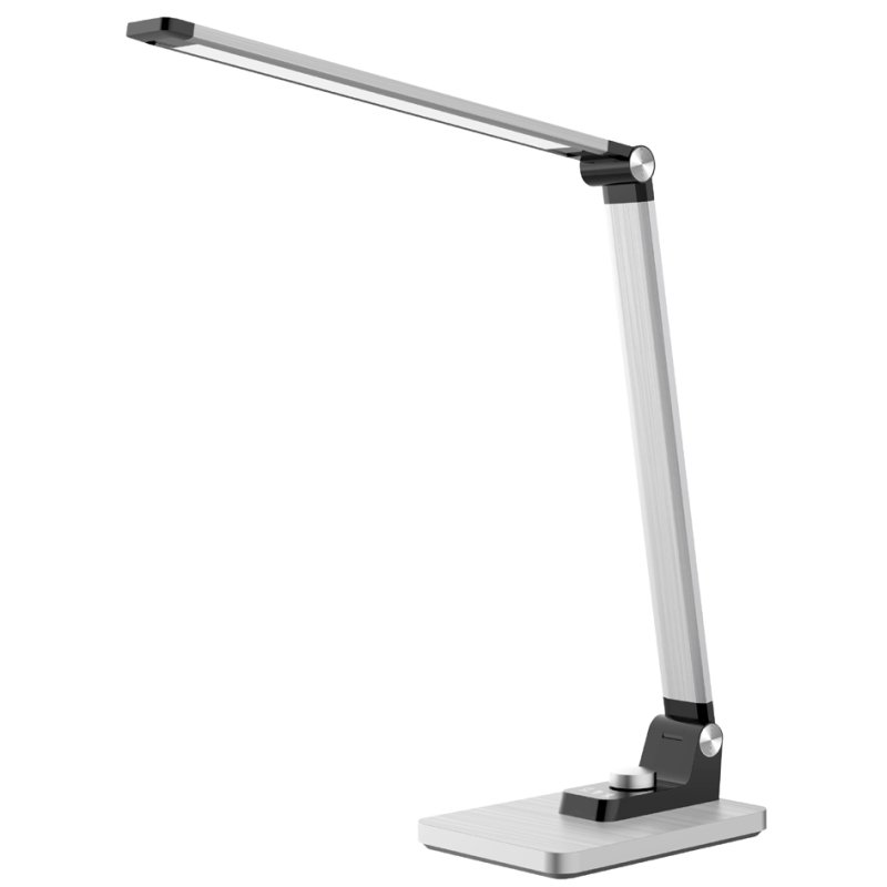 Hansa Lampe de bureau LED Breeze, pied de support, argent brossé, 9 W