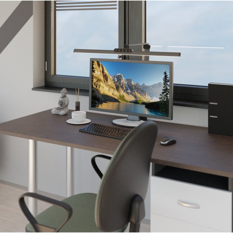 Hansa Lampe de Bureau LED Pince Flow, anthracite, 18W, 2700-6000K