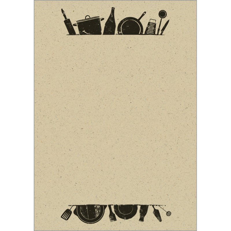 Sigel papier design Kitchen utensils, A4, papier herbe, 100 feuilles