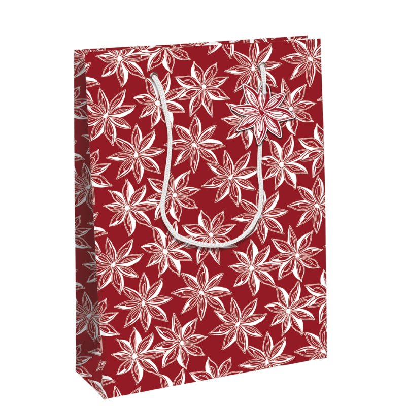 Clairefontaine sac cadeau noël Agrumes, moyen, papier kraft blanc, 265×140×330 mm