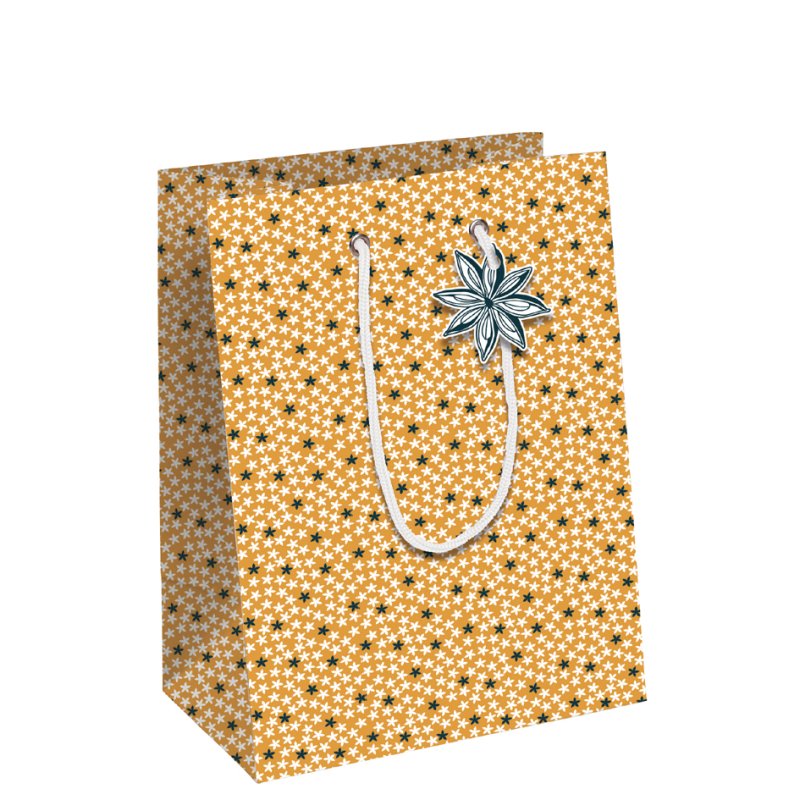 Clairefontaine sac cadeau noël Agrumes, moyen, papier kraft blanc, 265×140×330 mm