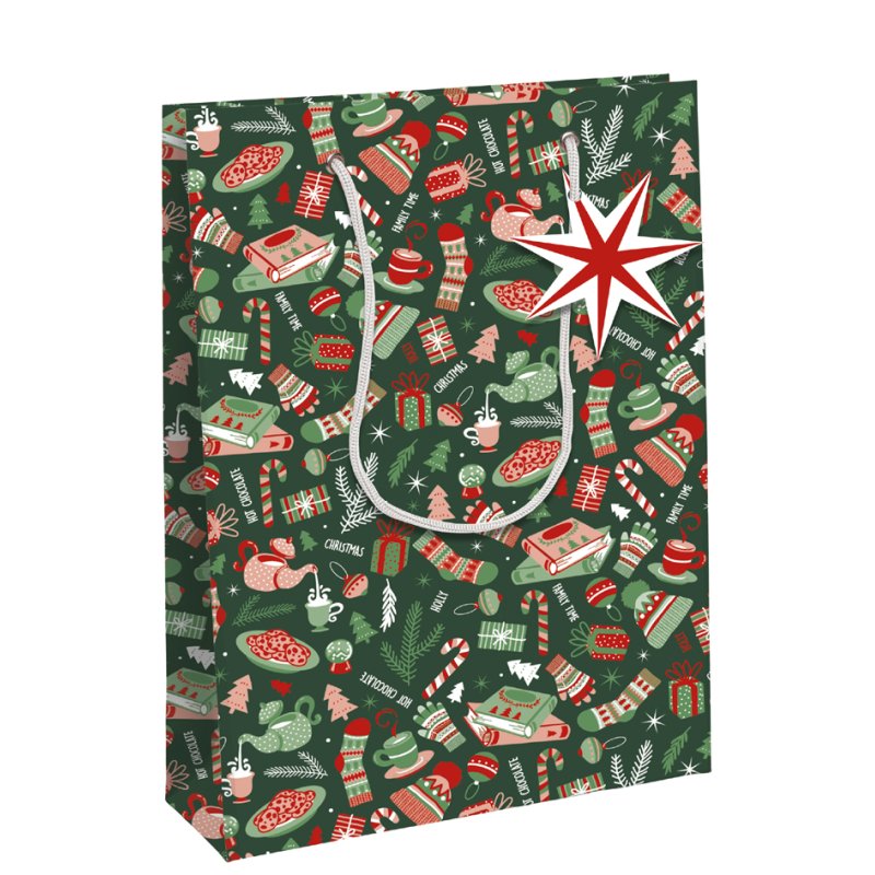 Clairefontaine sachet cadeau Cosy, papier kraft blanc 210 g/m², 265×140×330 mm
