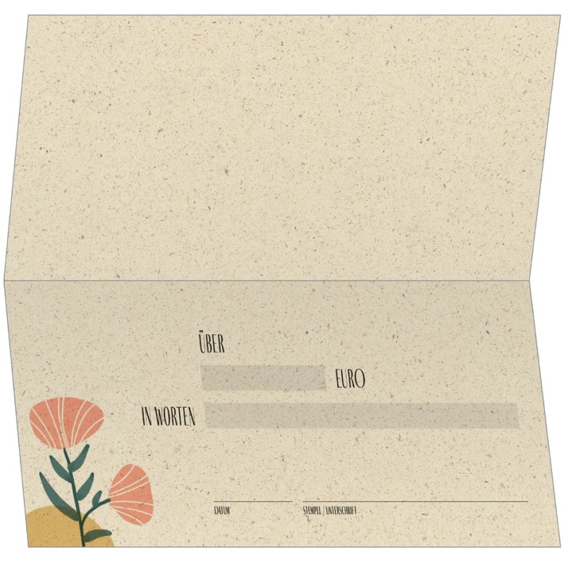 sigel gift voucher cards Colourful plants, 210×105 mm, 240 g/m², 10 pieces