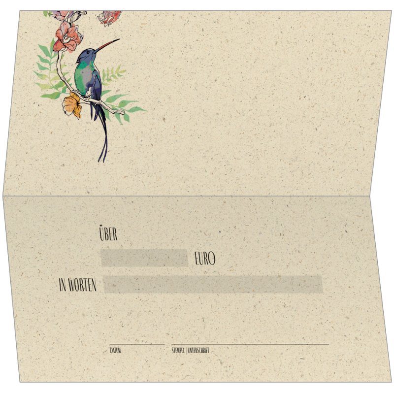 sigel gift card Hummingbirds and flowers, 210×105 mm, 10 cards + 10 envelopes