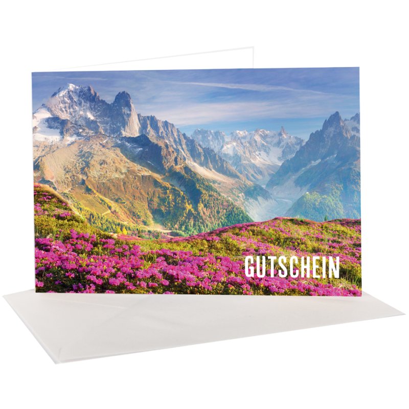 sigel voucher card set Mountain landscapes by season, 148×105 mm, 12 cards + 12 envelopes